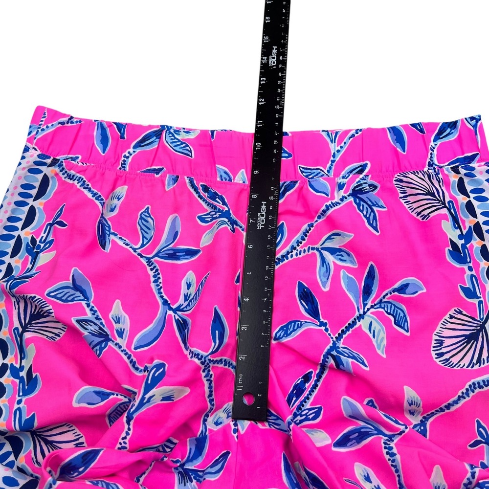 Lilly Pulitzer Bal Harbour Palazzo Pants Pink Blue Elephant Floral Print XL - Picture 8 of 14